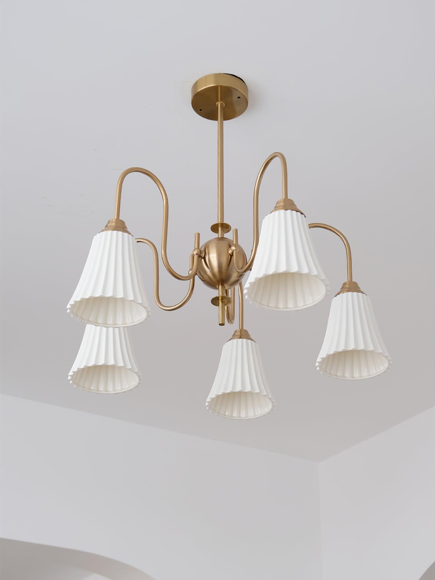 Lustra Chandelier Esther Ceramic Pleated Modern - Letslighting