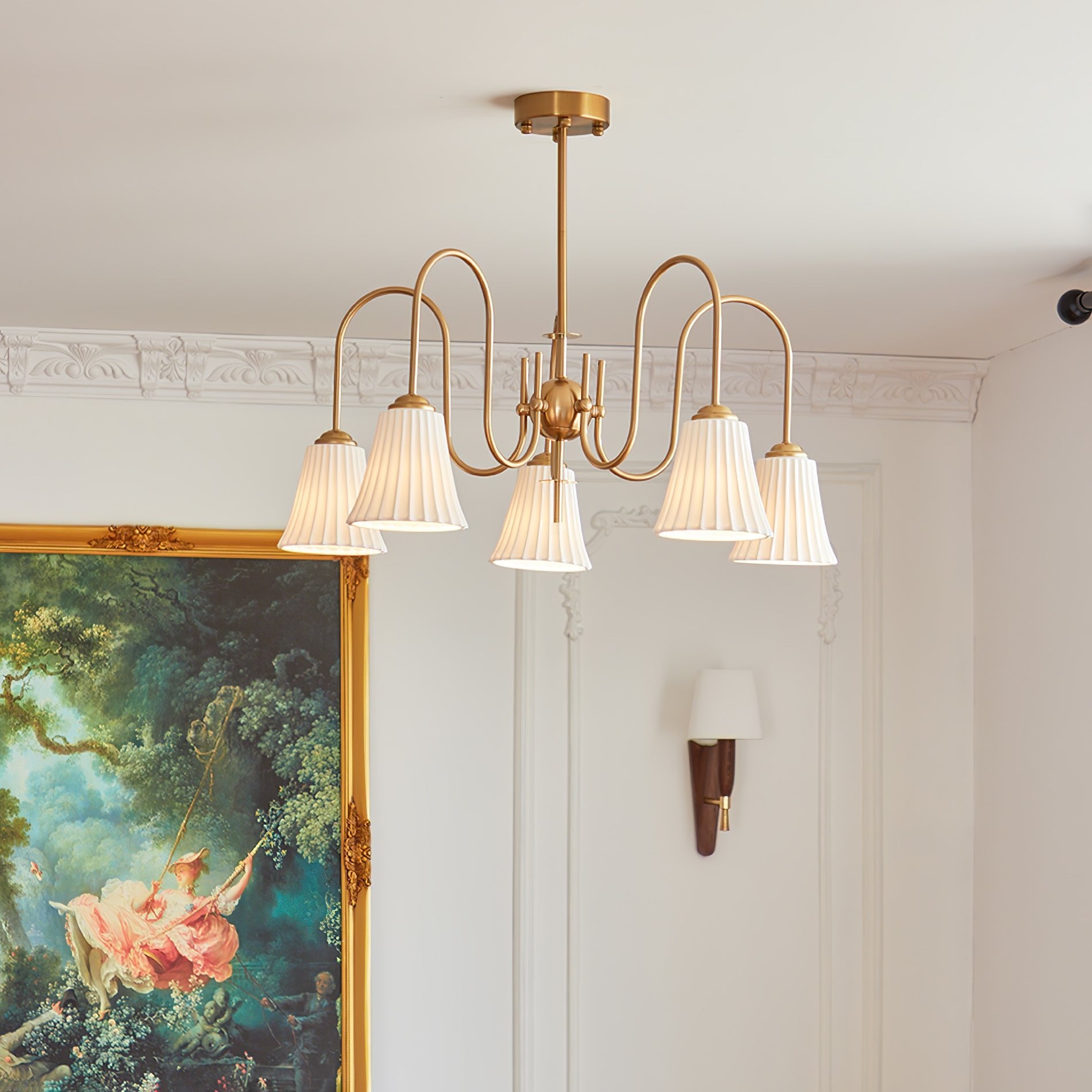 Lustra Chandelier Esther Ceramic Pleated Modern - Letslighting