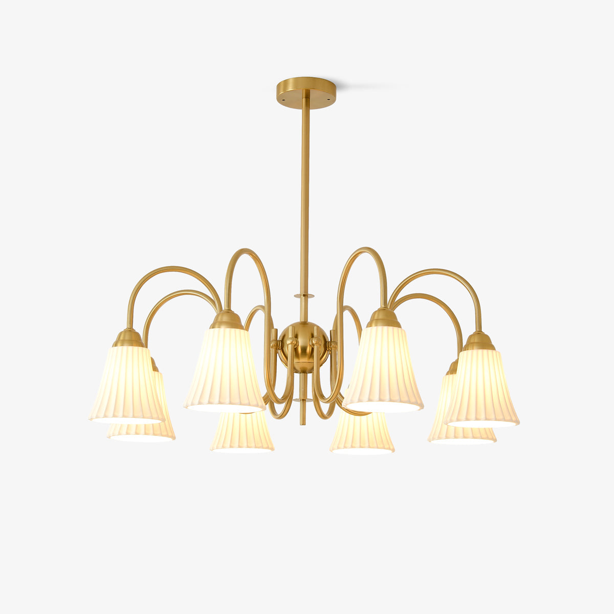 Lustra Chandelier Esther Ceramic Pleated Modern - Letslighting