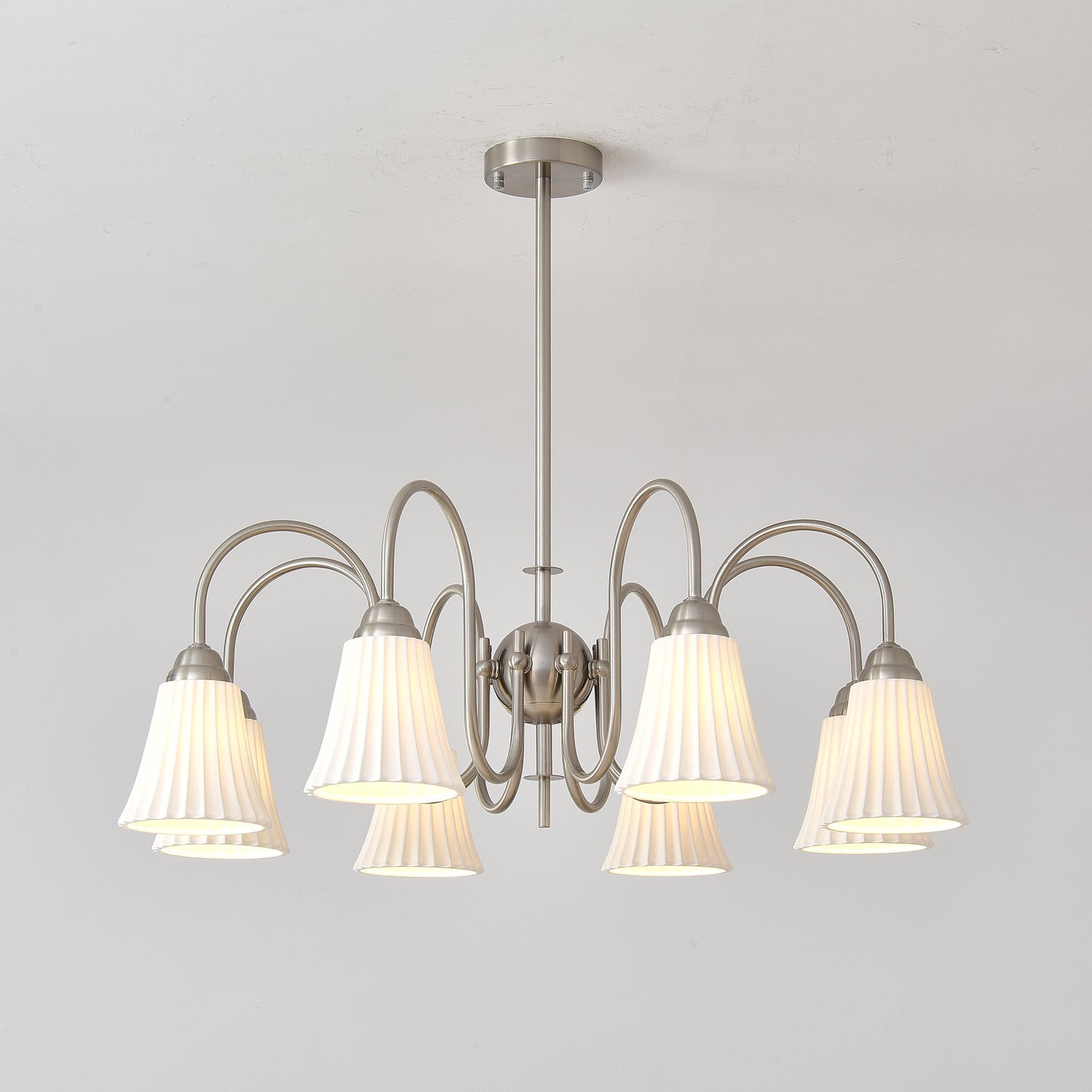 Lustra Chandelier Esther Ceramic Pleated Modern - Letslighting