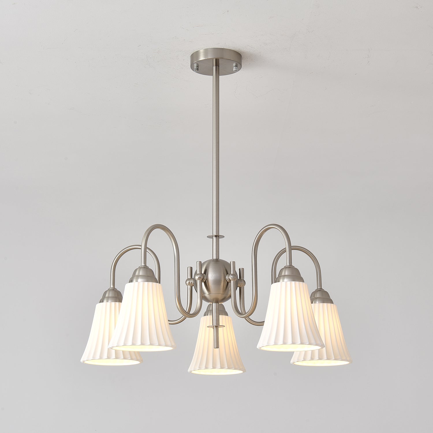 Lustra Chandelier Esther Ceramic Pleated Modern - Letslighting