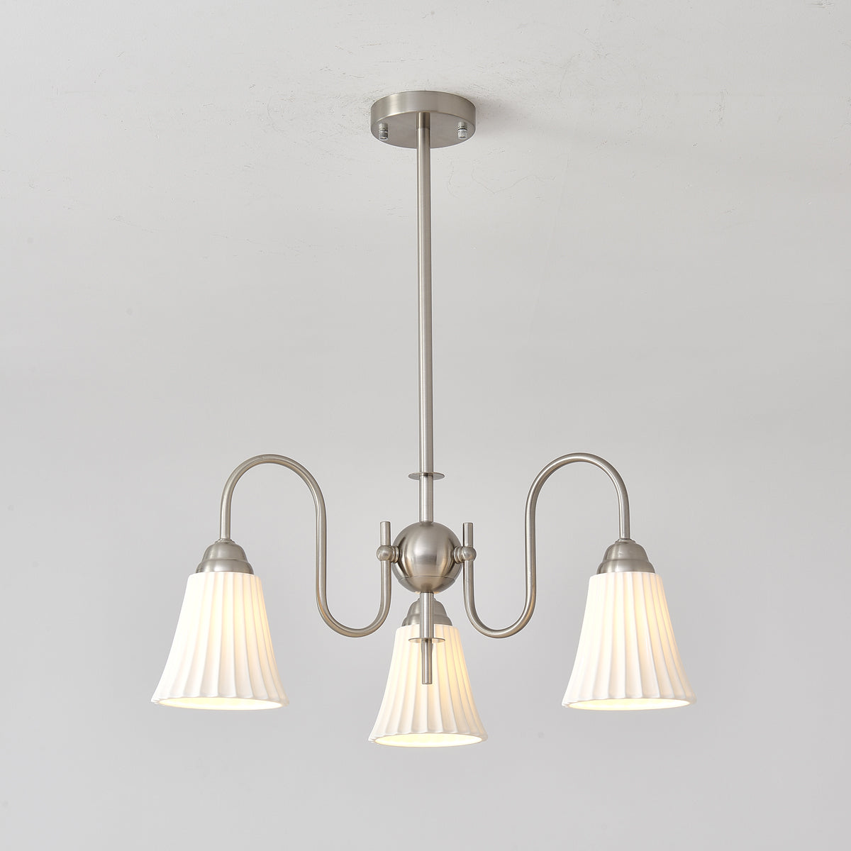 Lustra Chandelier Esther Ceramic Pleated Modern - Letslighting