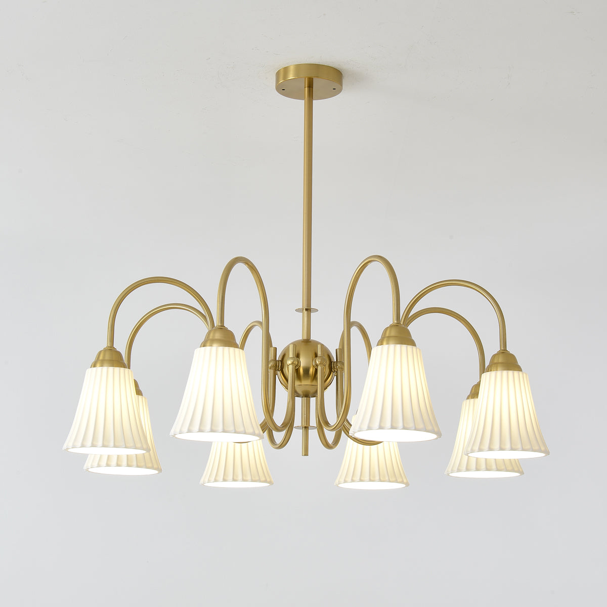 Lustra Chandelier Esther Ceramic Pleated Modern - Letslighting