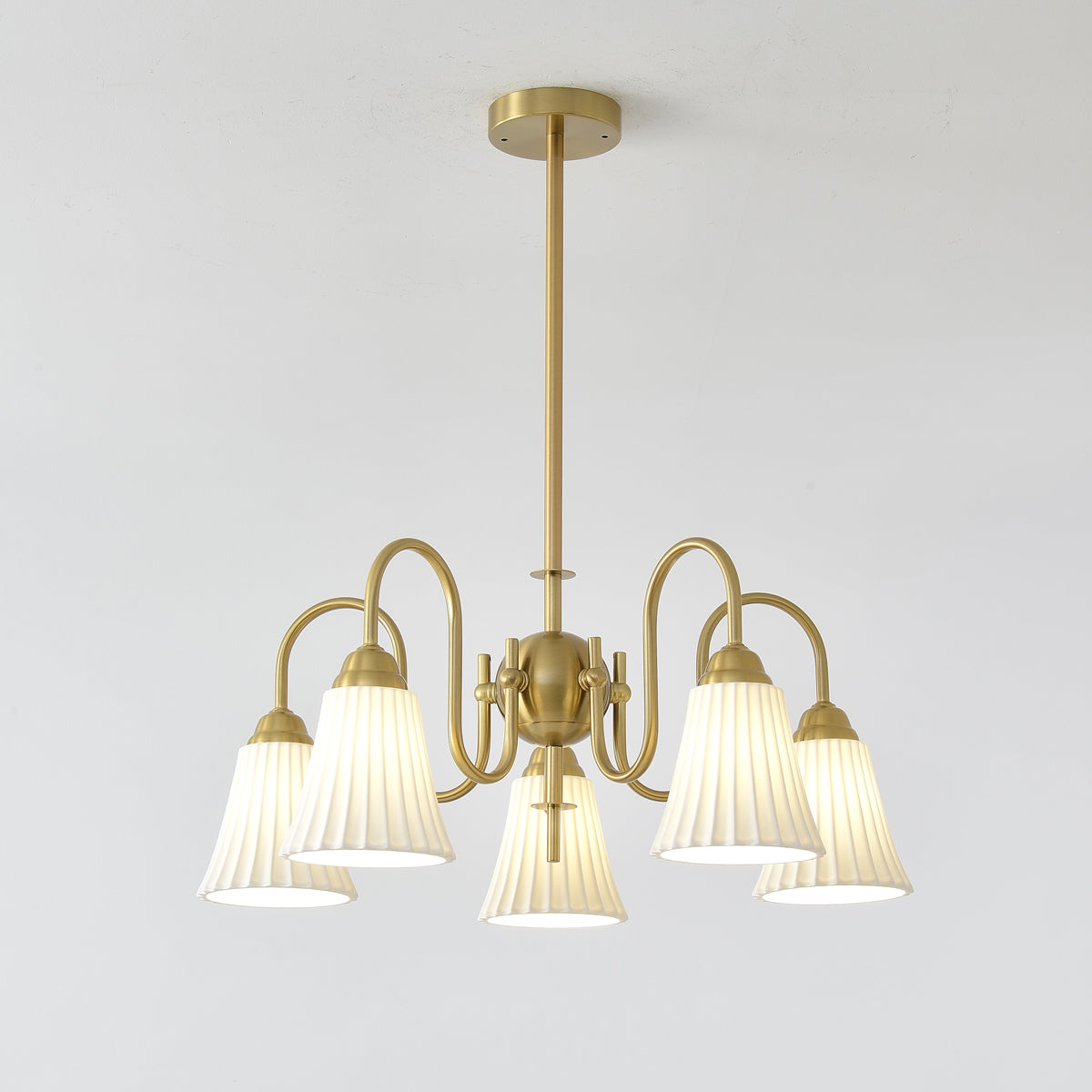Lustra Chandelier Esther Ceramic Pleated Modern - Letslighting