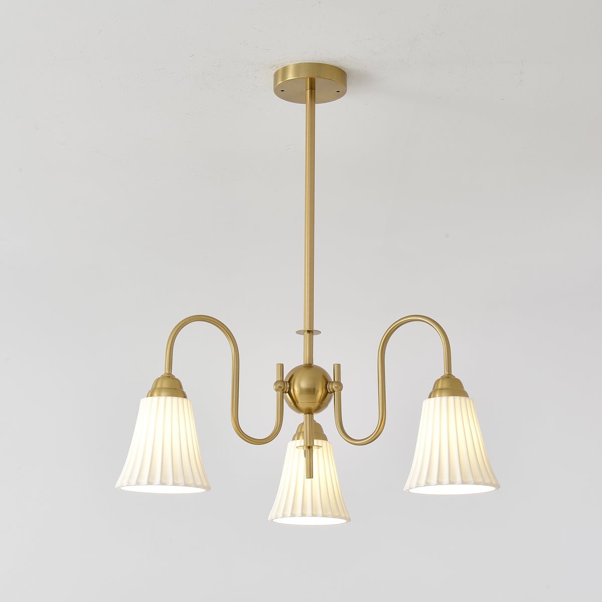 Lustra Chandelier Esther Ceramic Pleated Modern - Letslighting