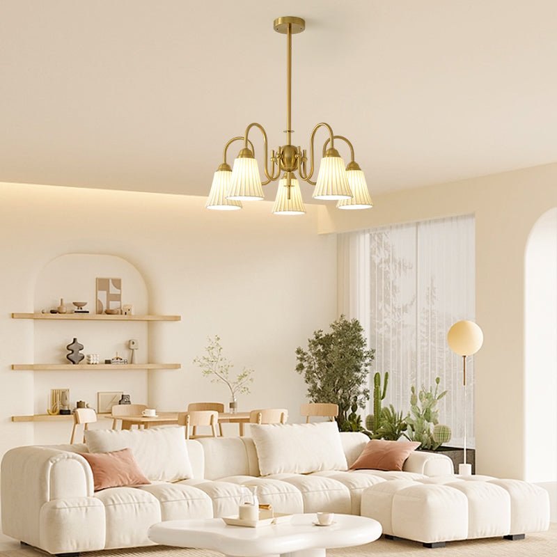 Lustra Chandelier Esther Ceramic Pleated Modern - Letslighting