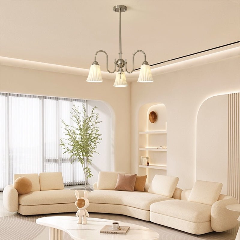 Lustra Chandelier Esther Ceramic Pleated Modern - Letslighting