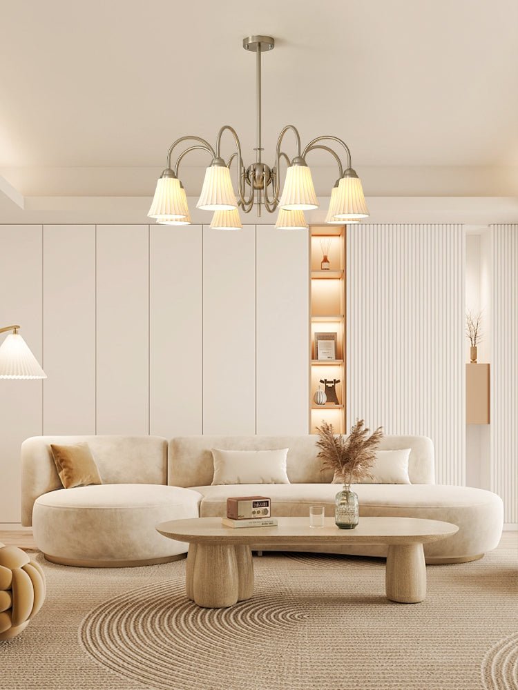 Lustra Chandelier Esther Ceramic Pleated Modern - Letslighting