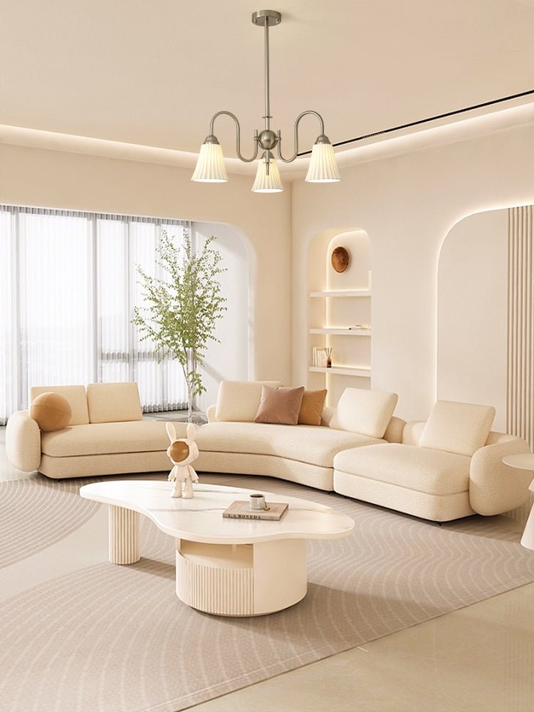 Lustra Chandelier Esther Ceramic Pleated Modern - Letslighting