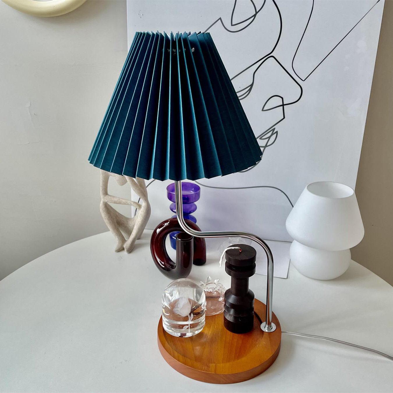 Ornelle Wood Fabric Artistic Table Lamp - Letslighting