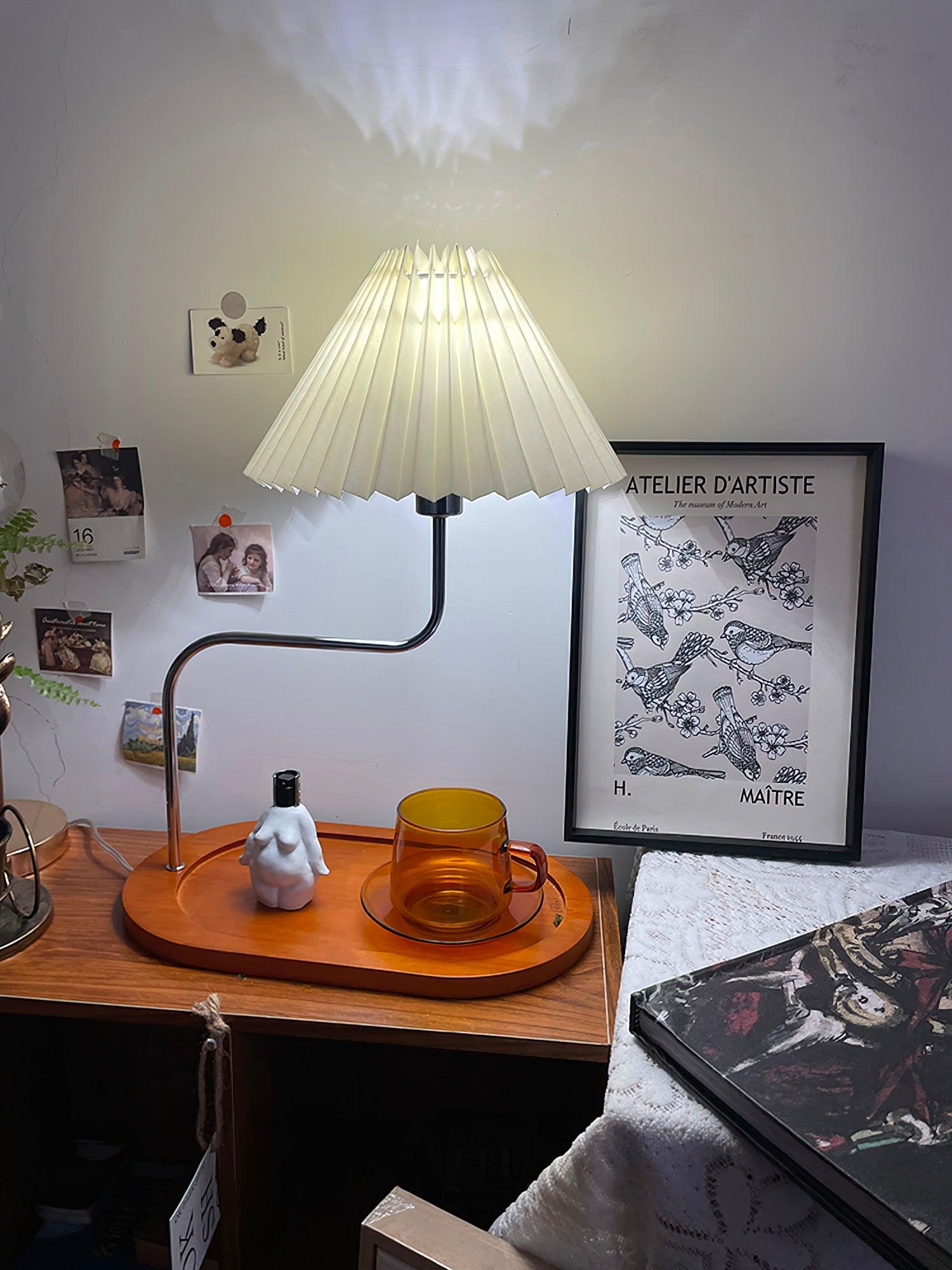 Ornelle Wood Fabric Artistic Table Lamp - Letslighting