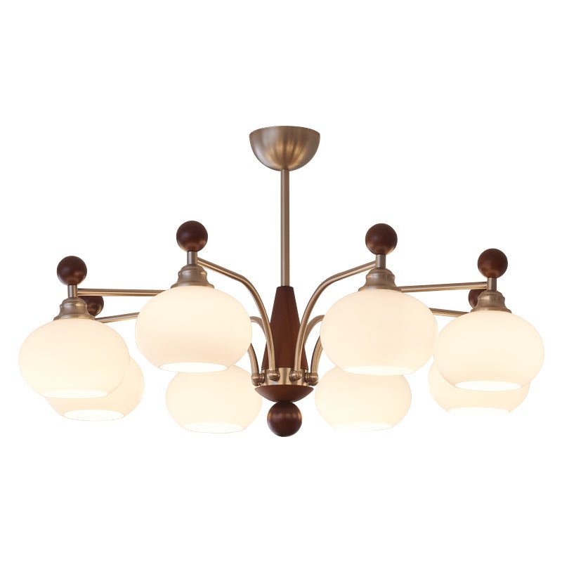 Ivloria Traditional Elegance Orbit Wood Glass Chandelier - Letslighting
