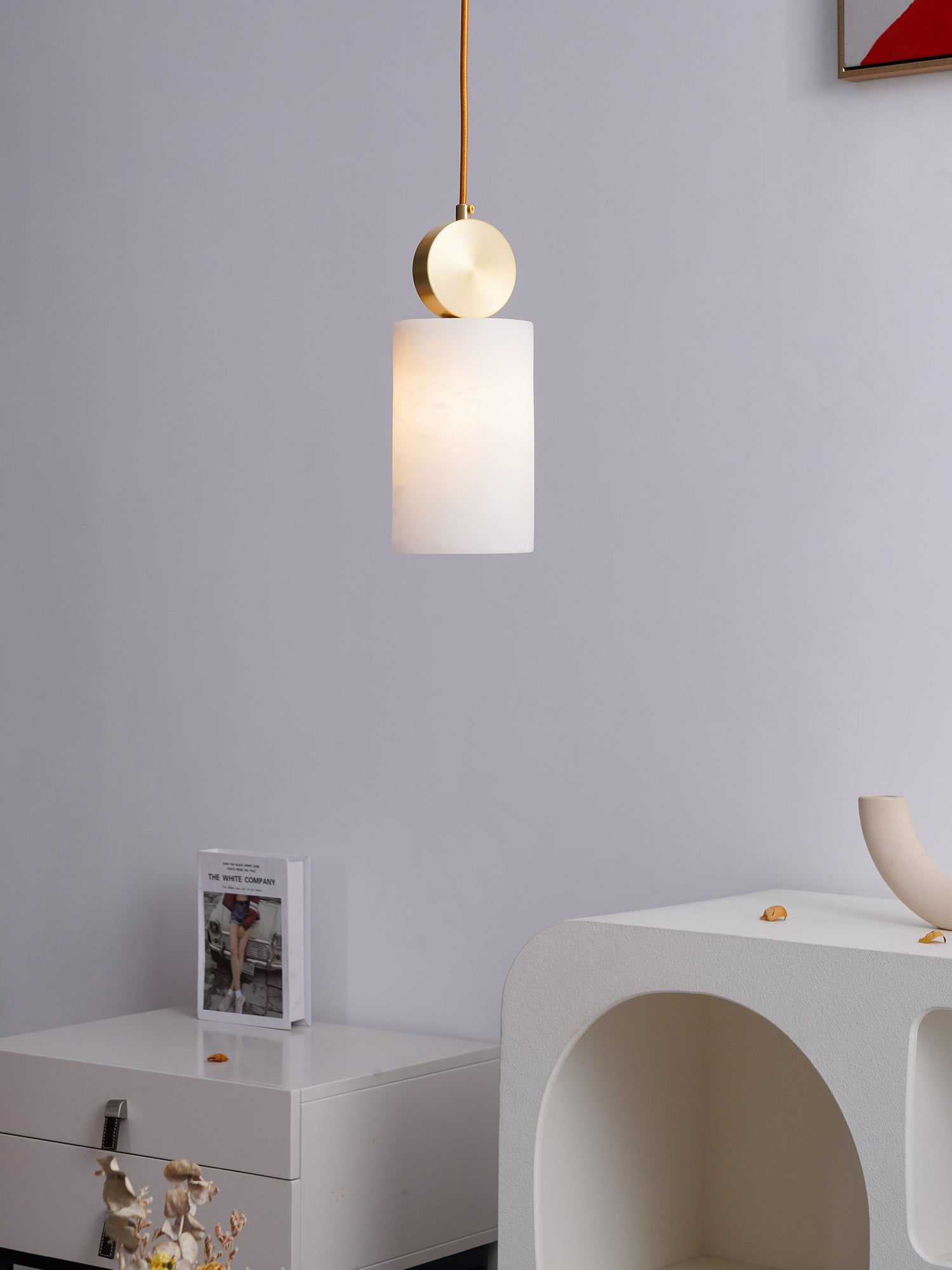 Etruscan Pendant Light Alabaster & Brass - Letslighting