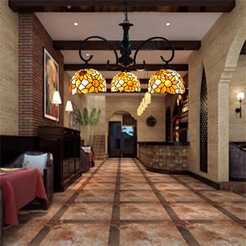 Tiffany Modern LED Chandelier Multicolor /Glass Living Room - Letslighting