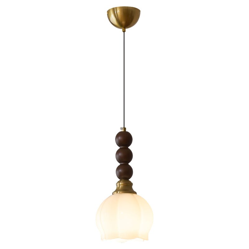 Vothaila Traditional Elegance Vintage Glass Wood Pendant Light - Letslighting