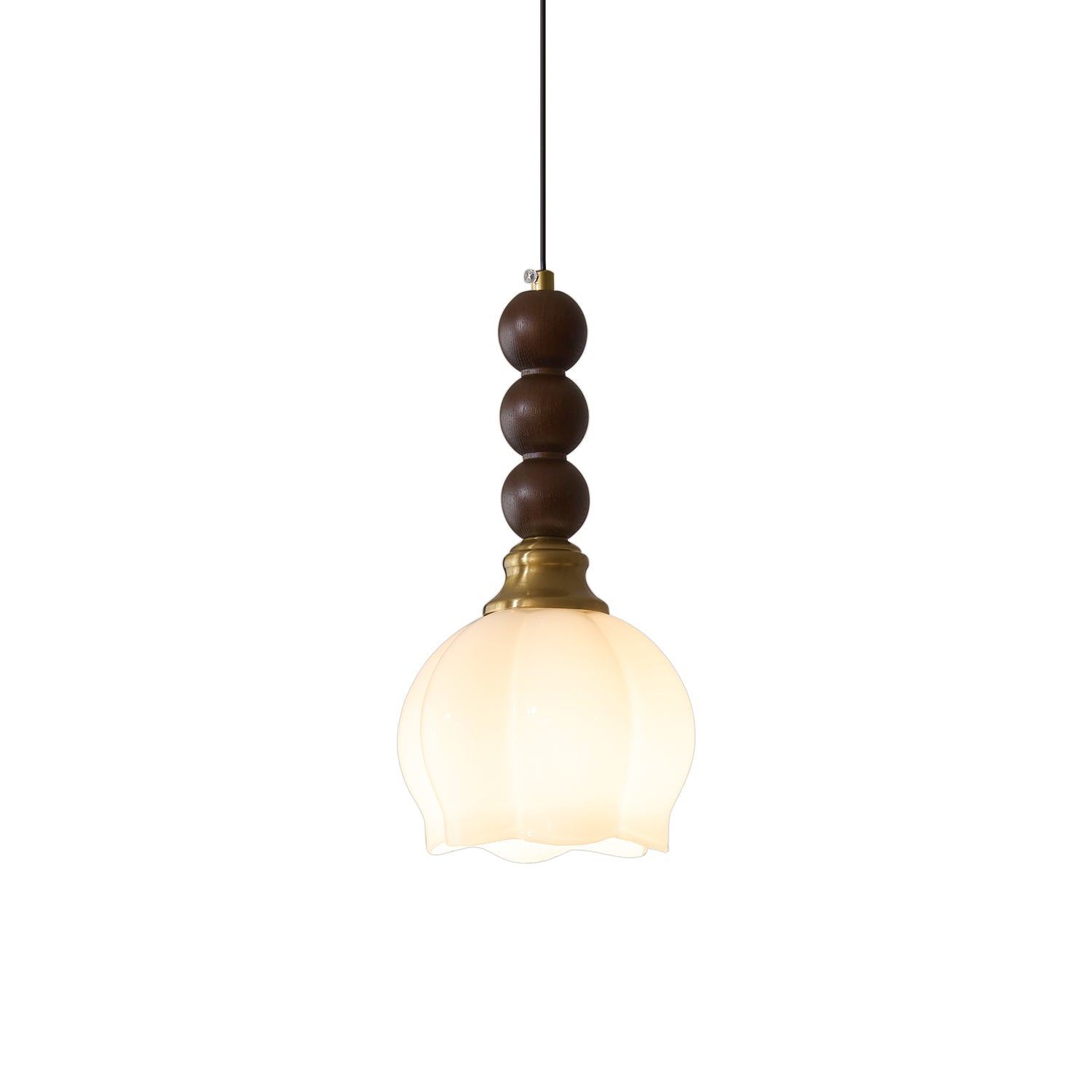 Vothaila Traditional Elegance Vintage Glass Wood Pendant Light - Letslighting