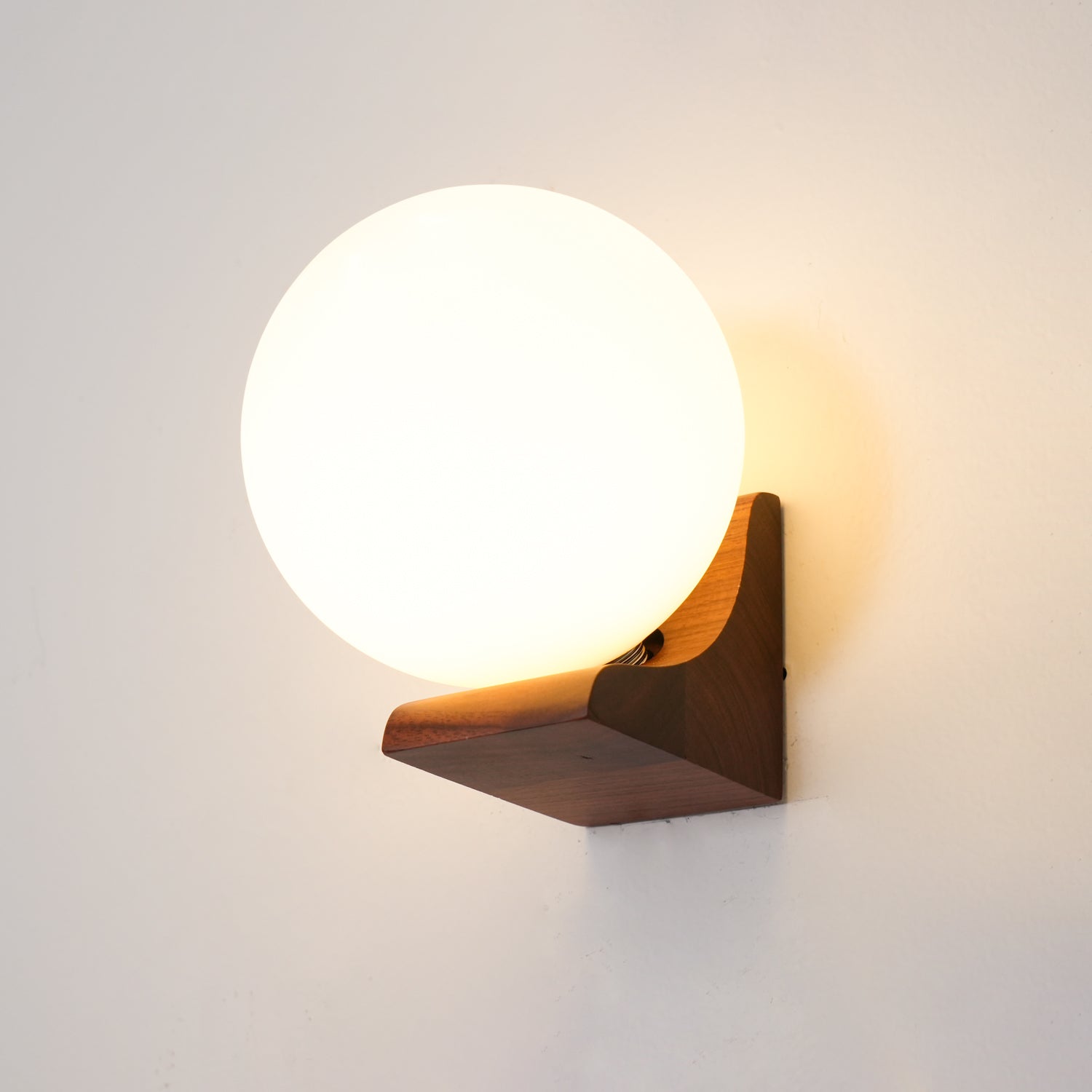 Icarara Modern Minimalist Orb Wood Glass Wall Lamp - Letslighting