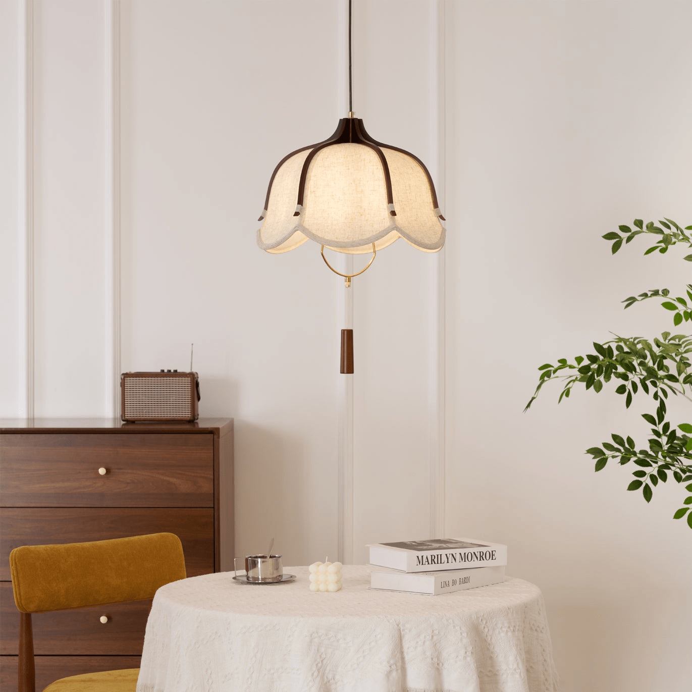 Lustra Pendant Lamp Lantern Modern Fabric - Letslighting
