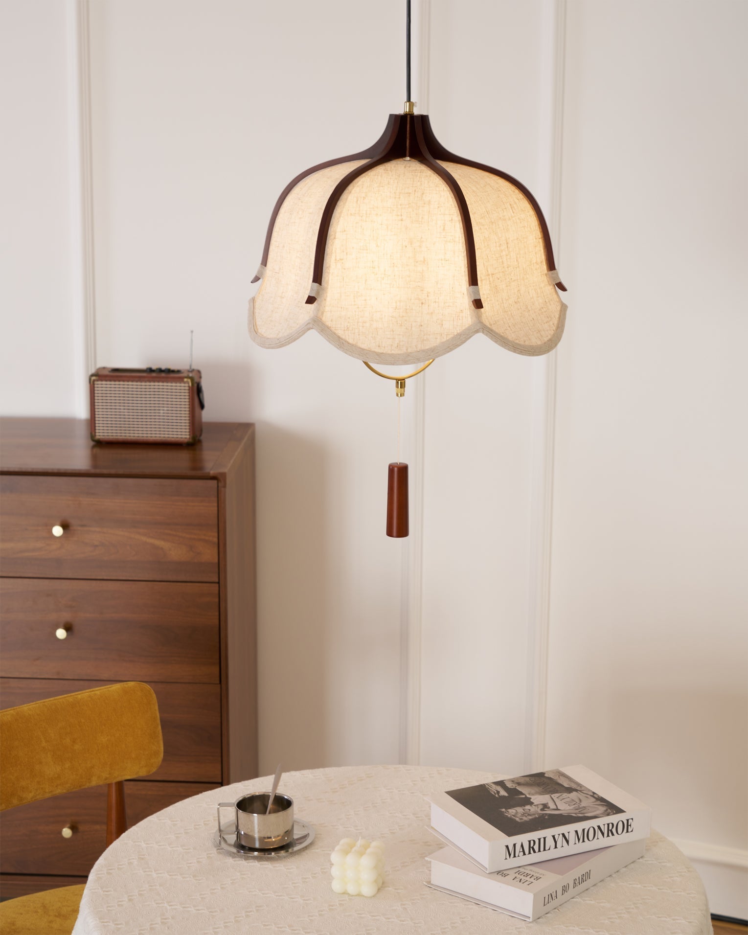 Lustra Pendant Lamp Lantern Modern Fabric - Letslighting