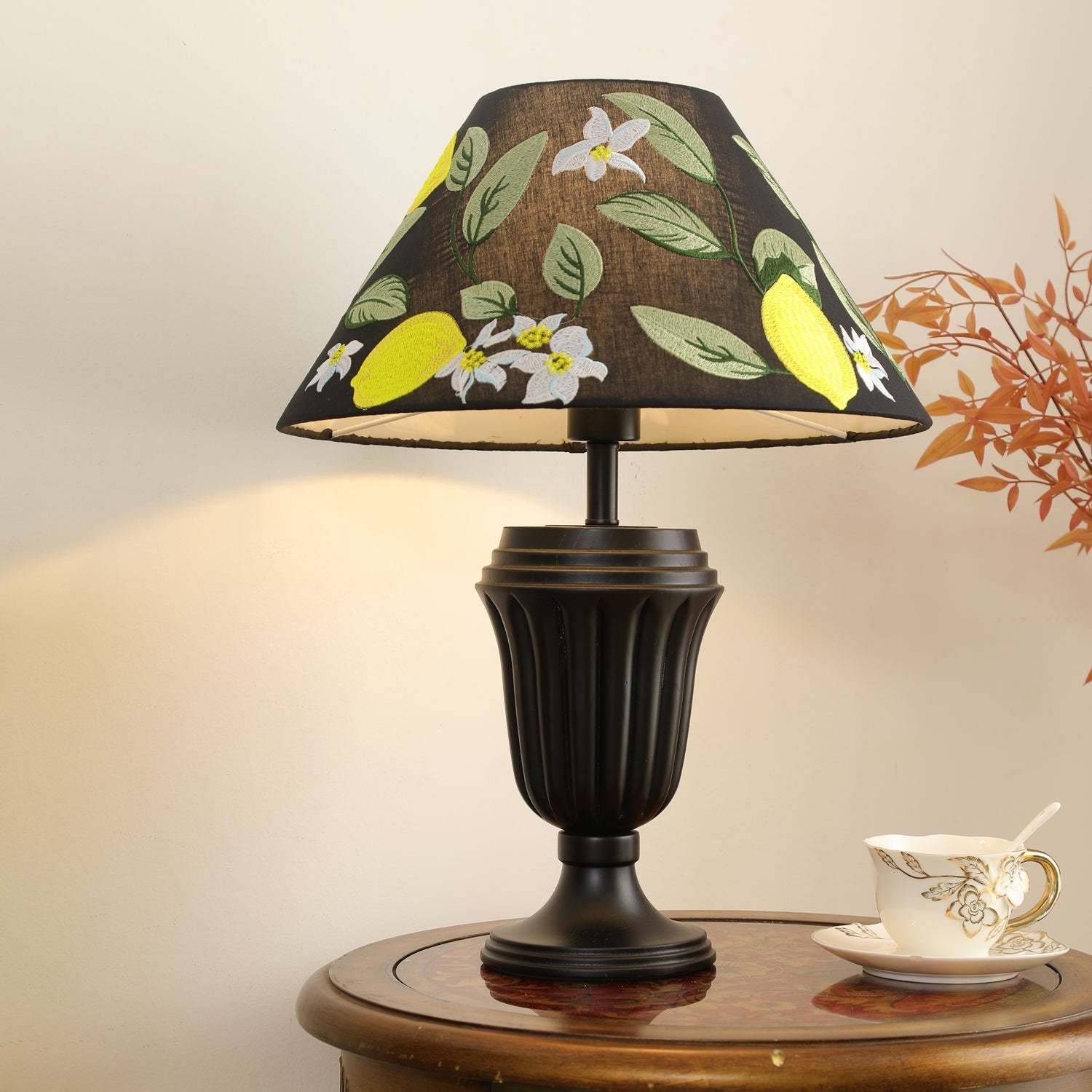 Orione Wood & Fabric Table Lamp - Letslighting