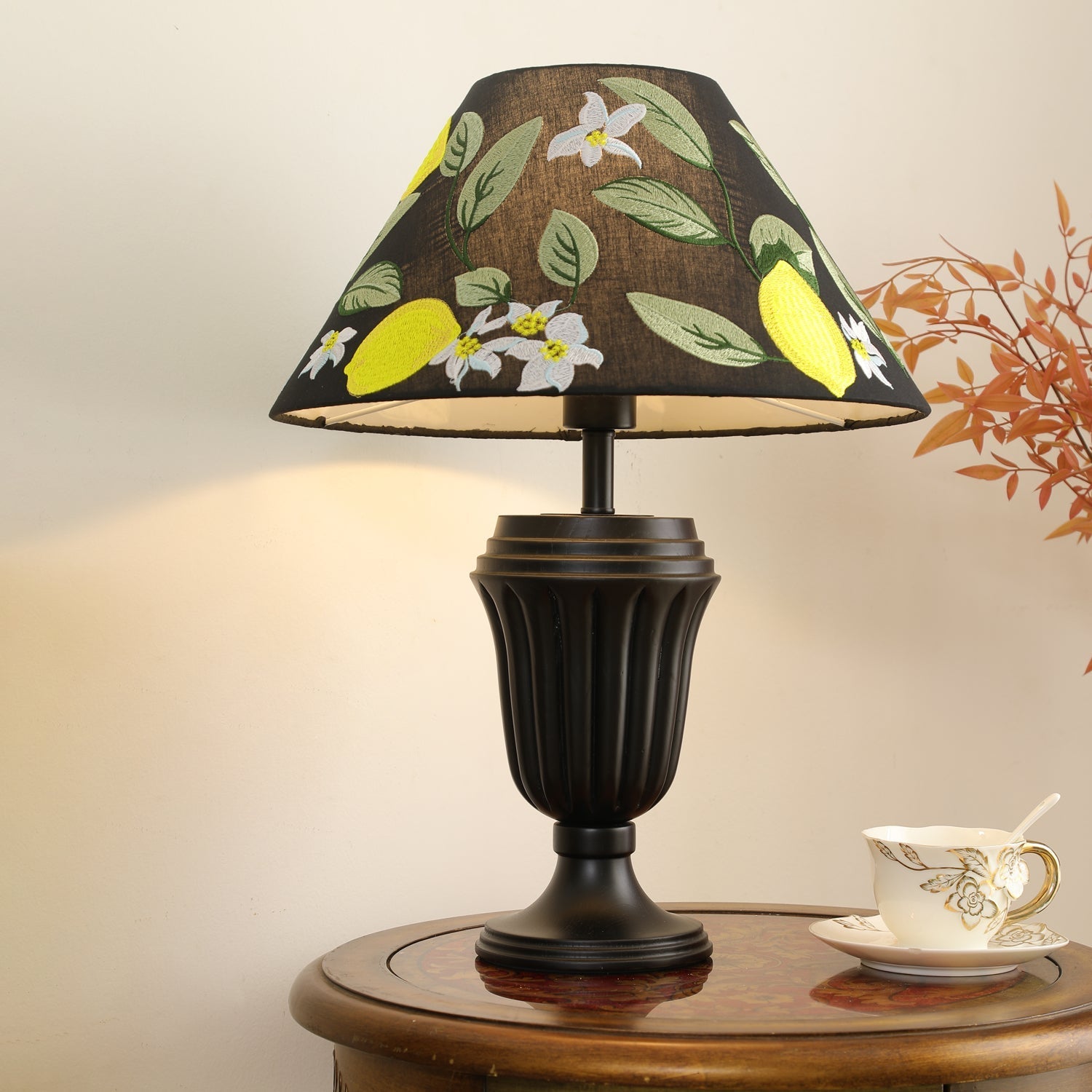 Orione Wood & Fabric Table Lamp - Letslighting