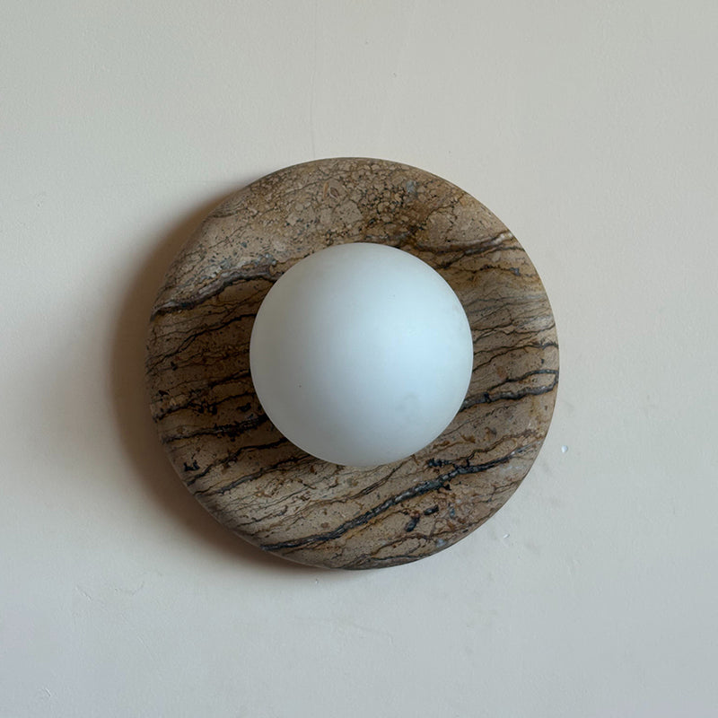 Alsorarae Modern Minimalist Beige Glass Marble Sconce Wall Lamp - Letslighting