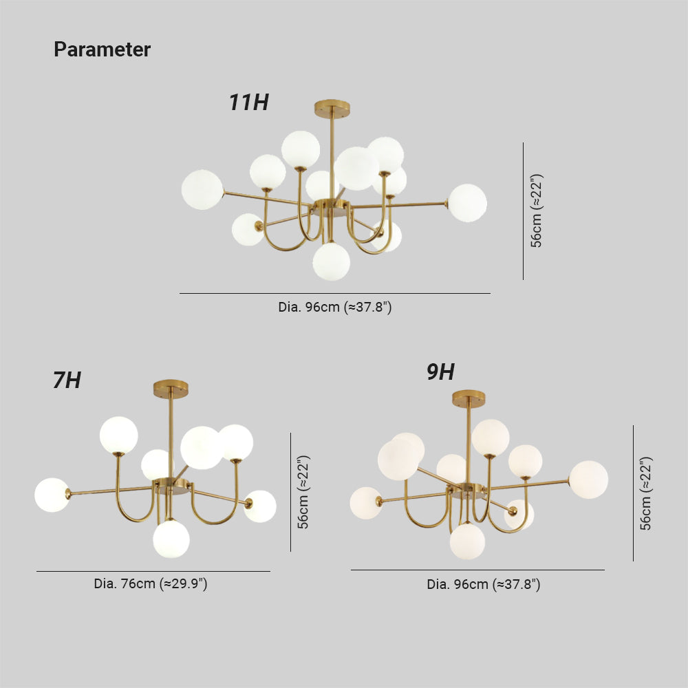 Valentina Modern LED Chandelier Glass Living Dining Room Bedroom