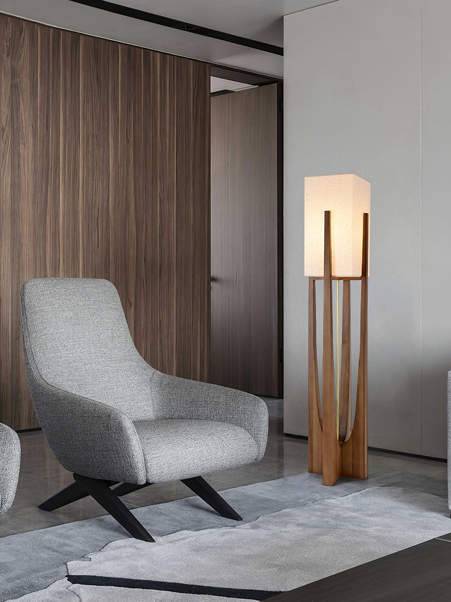 Lustra Floor Lamp Wood Modern - Letslighting