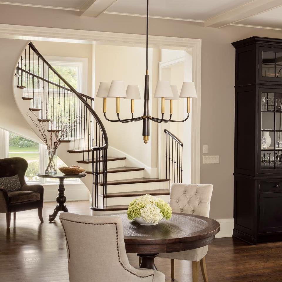 Lyshae Vintage Industrial Brass Fabric Chandelier - Letslighting