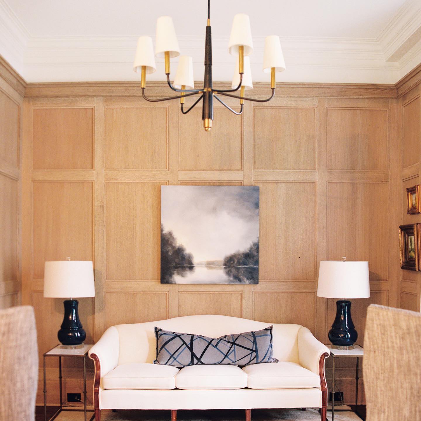 Lyshae Vintage Industrial Brass Fabric Chandelier - Letslighting