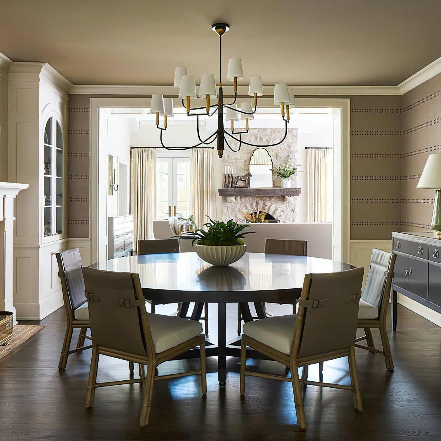 Lyshae Vintage Industrial Brass Fabric Chandelier - Letslighting