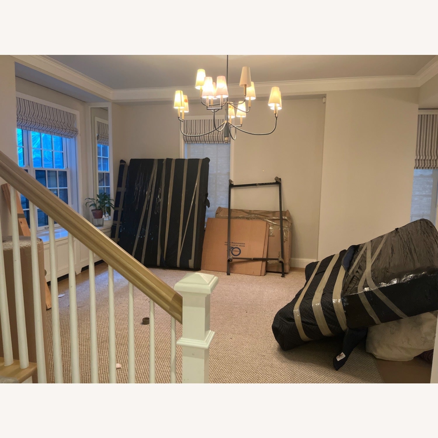 Lyshae Vintage Industrial Brass Fabric Chandelier - Letslighting