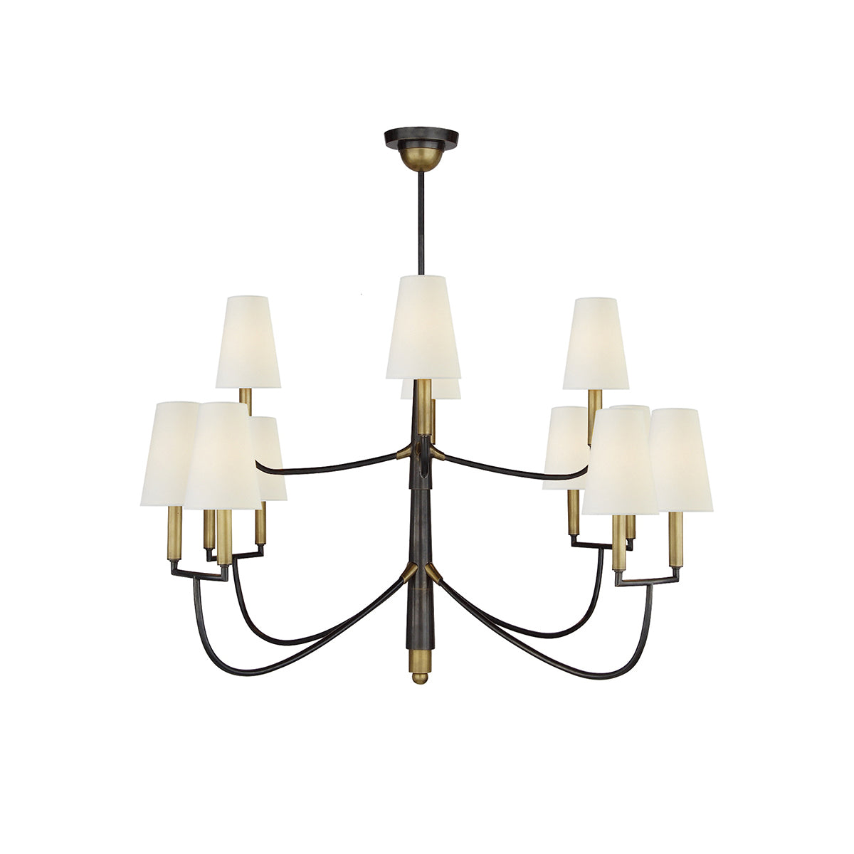 Lyshae Vintage Industrial Brass Fabric Chandelier - Letslighting