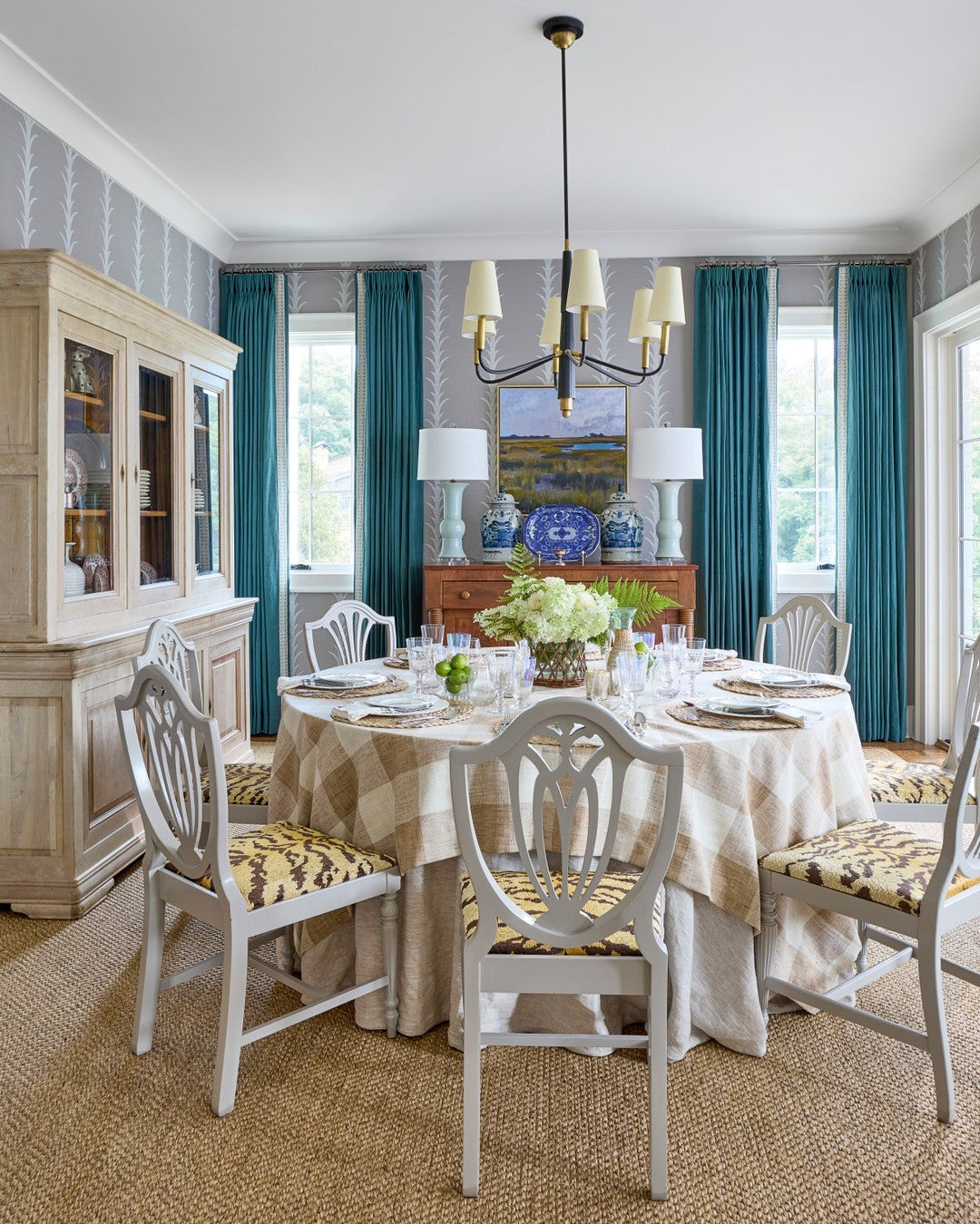 Lyshae Vintage Industrial Brass Fabric Chandelier - Letslighting