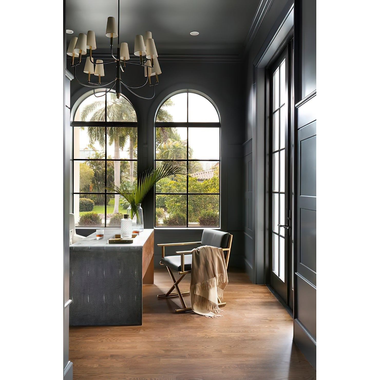 Lyshae Vintage Industrial Brass Fabric Chandelier - Letslighting