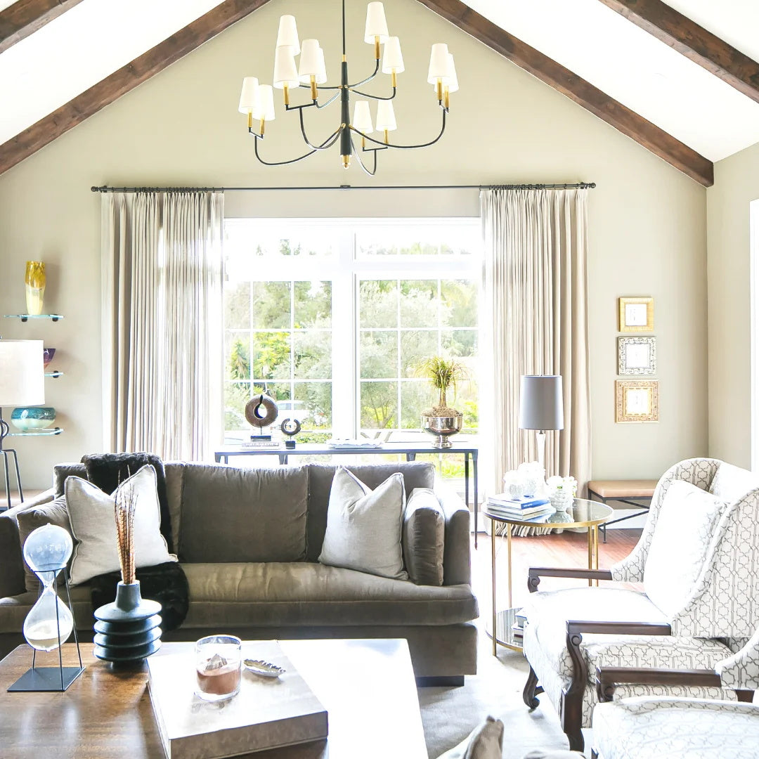 Lyshae Vintage Industrial Brass Fabric Chandelier - Letslighting