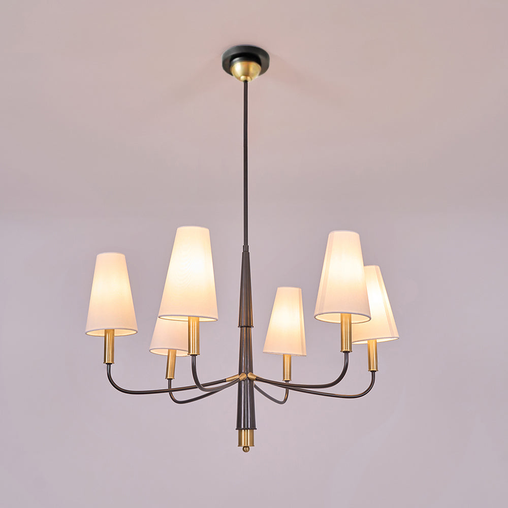Lyshae Vintage Industrial Brass Fabric Chandelier - Letslighting
