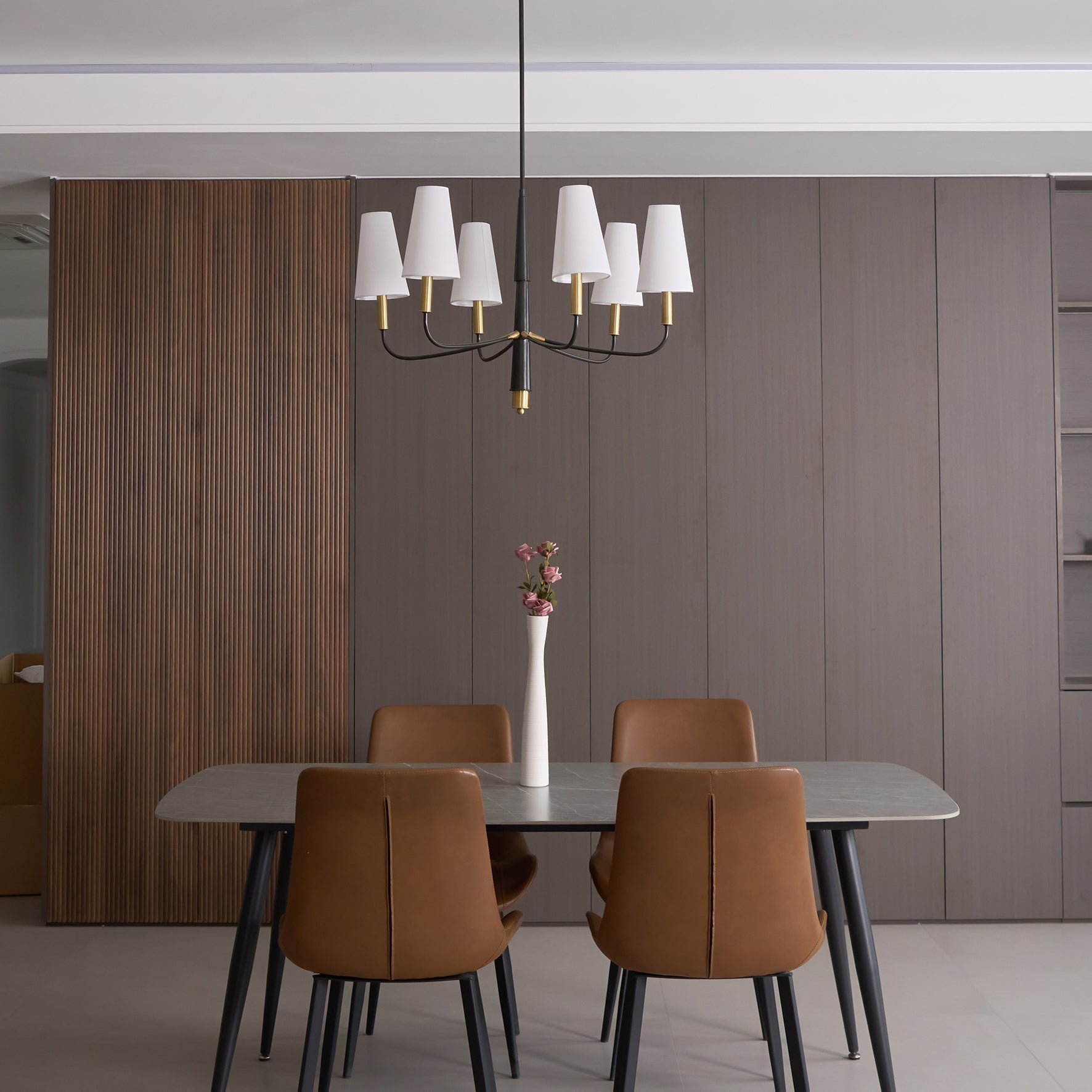 Lyshae Vintage Industrial Brass Fabric Chandelier - Letslighting