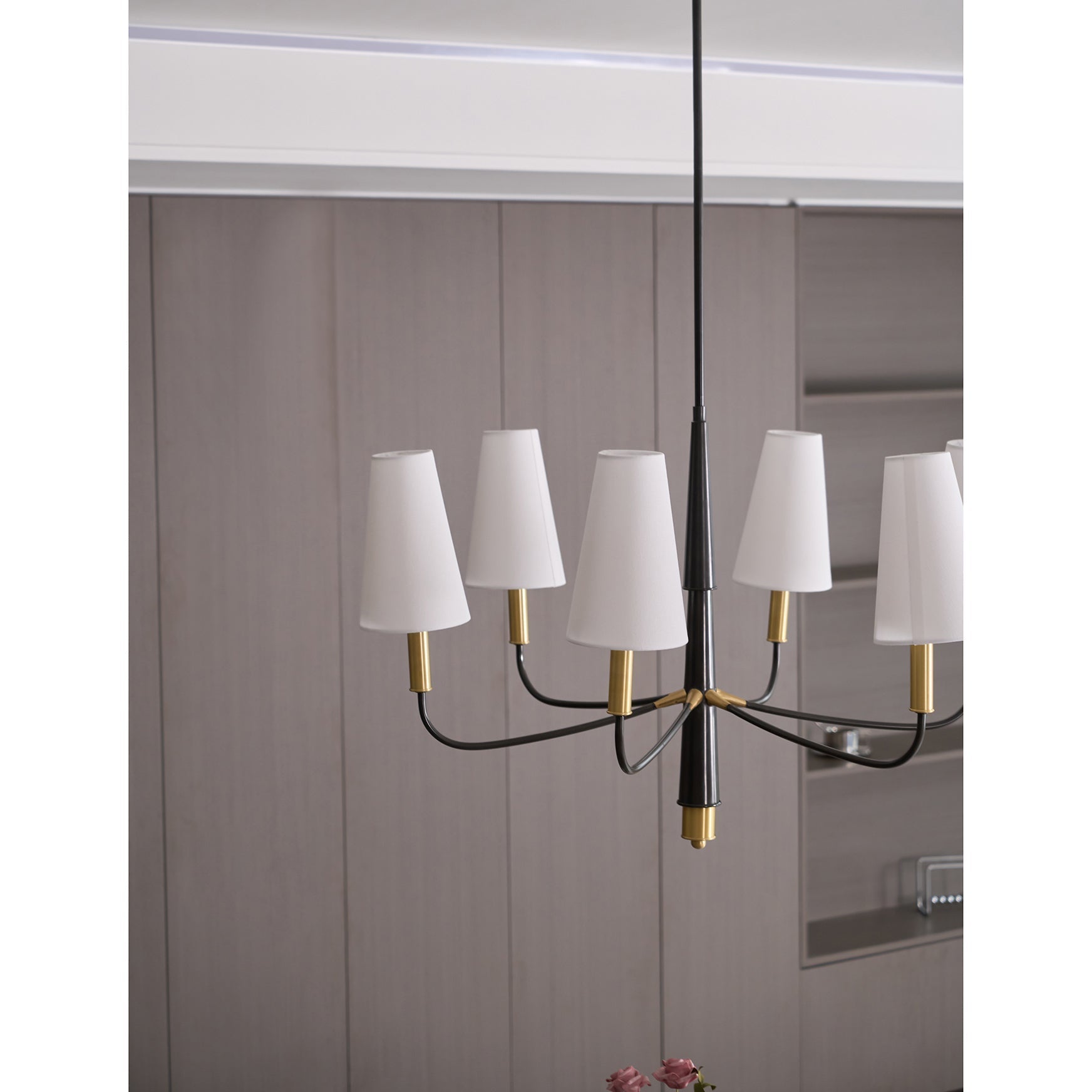 Lyshae Vintage Industrial Brass Fabric Chandelier - Letslighting