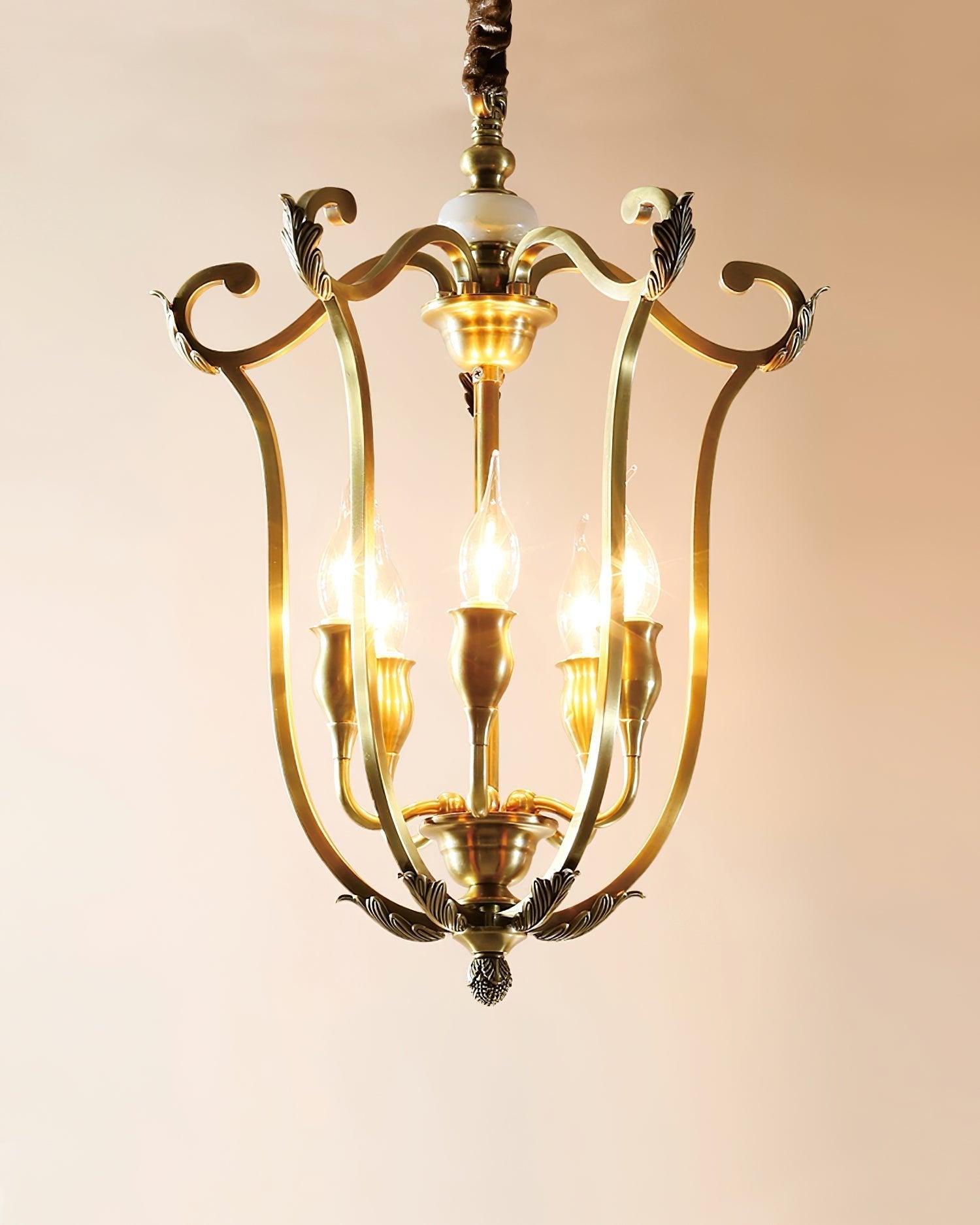 Lustra Chandelier Gold Lantern Frame - Letslighting