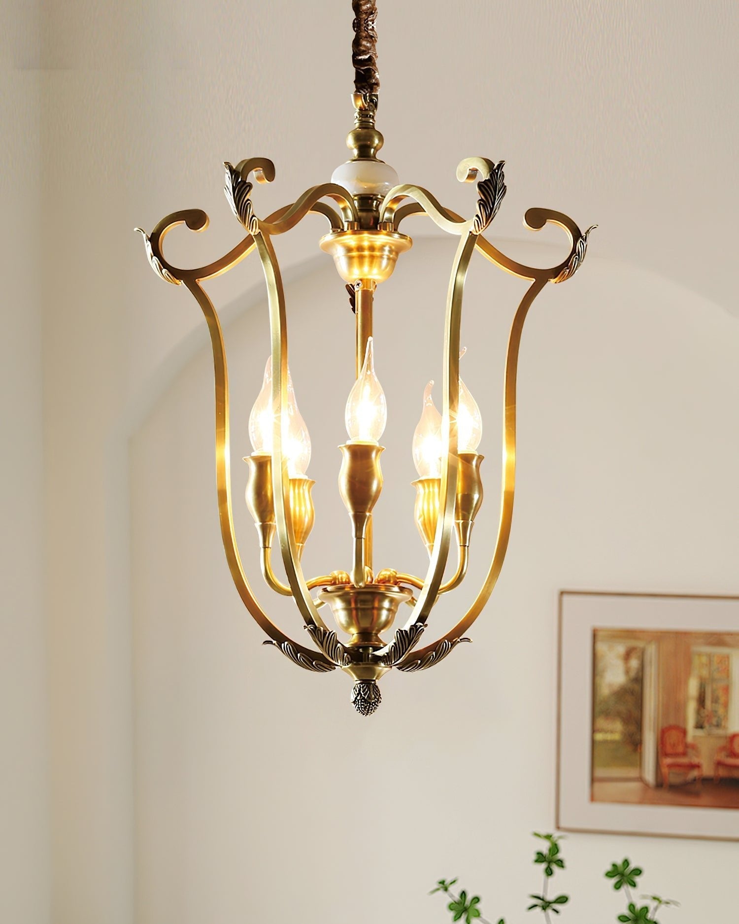 Lustra Chandelier Gold Lantern Frame - Letslighting