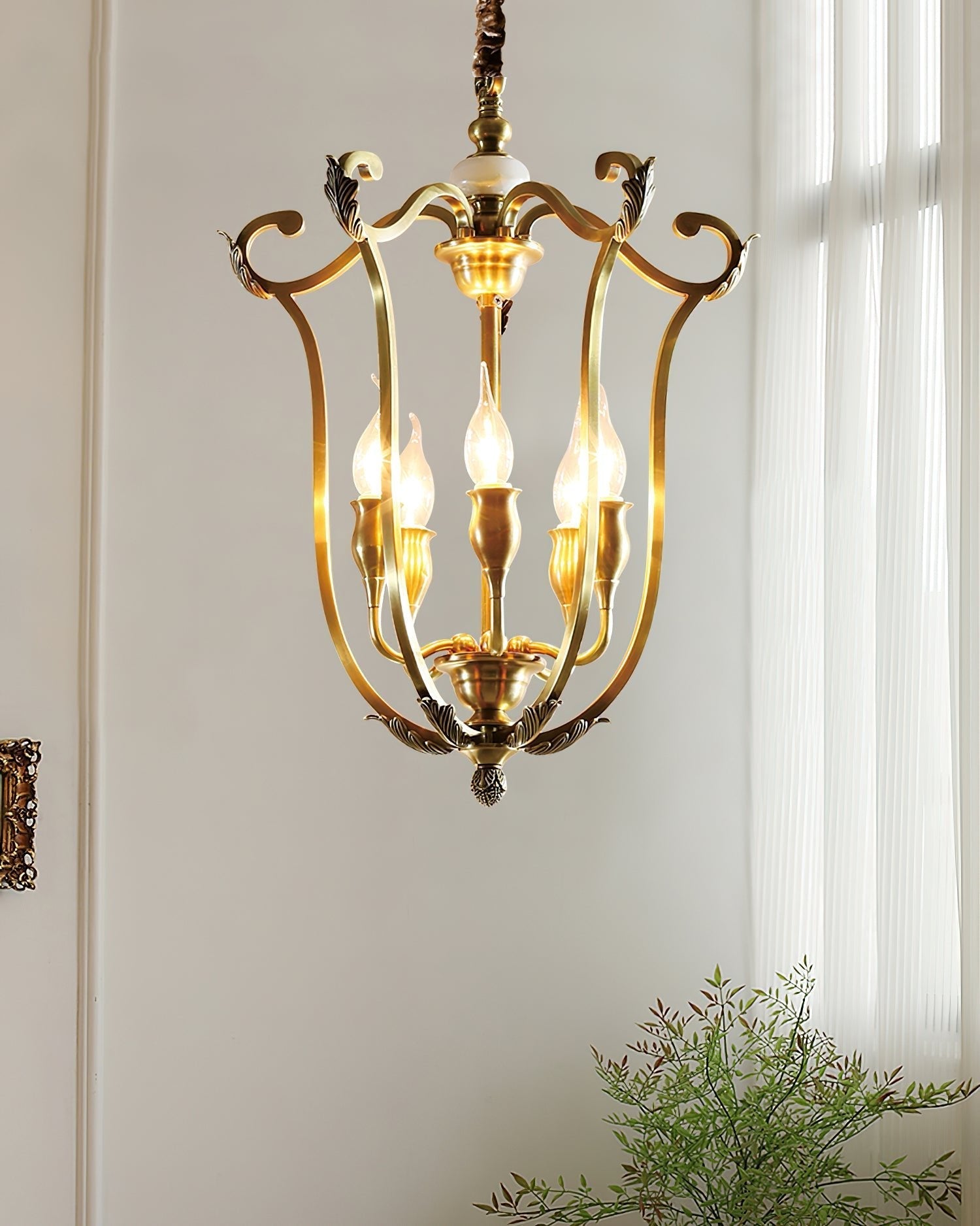 Lustra Chandelier Gold Lantern Frame - Letslighting