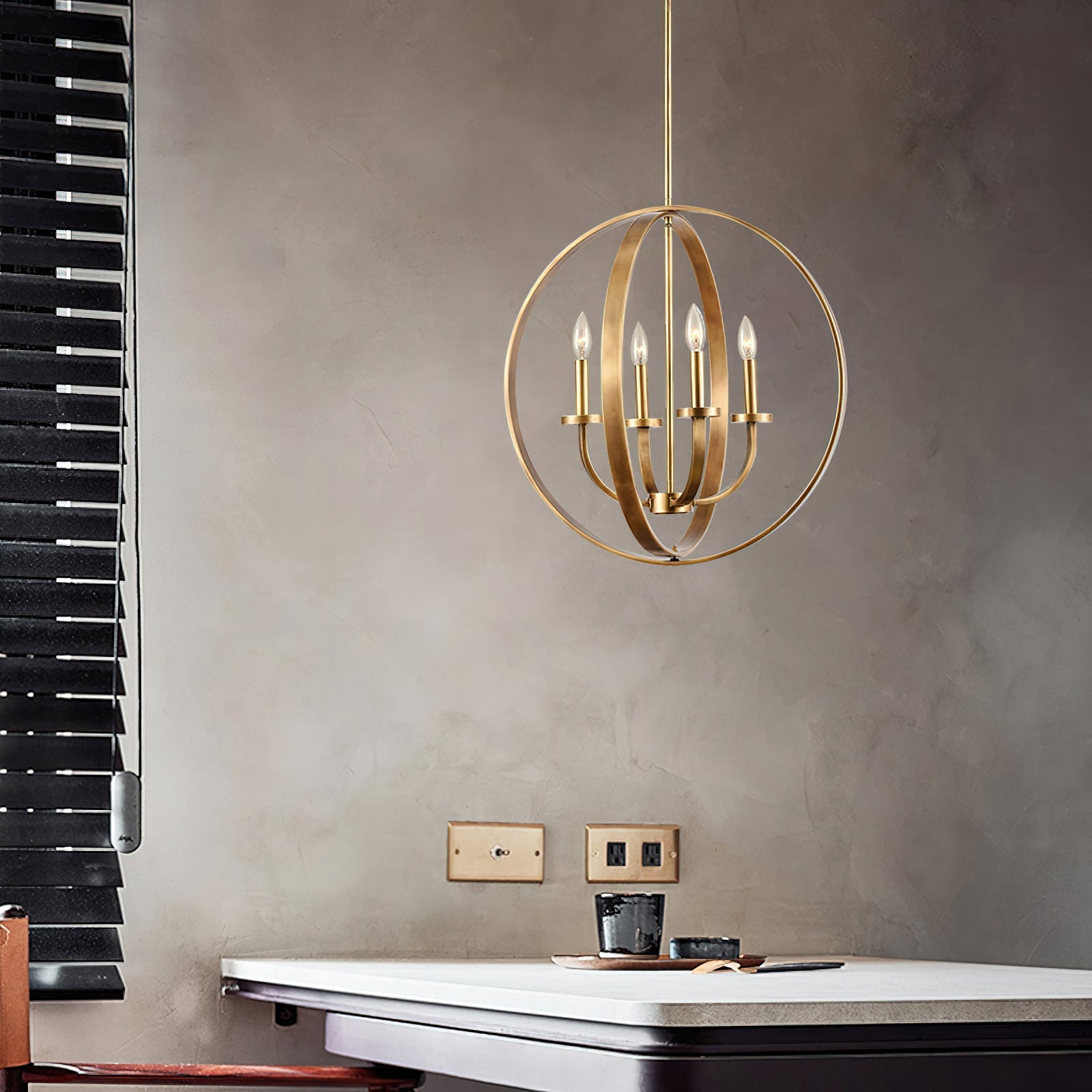 Lustra Chandelier Gold Lantern Frame - Letslighting