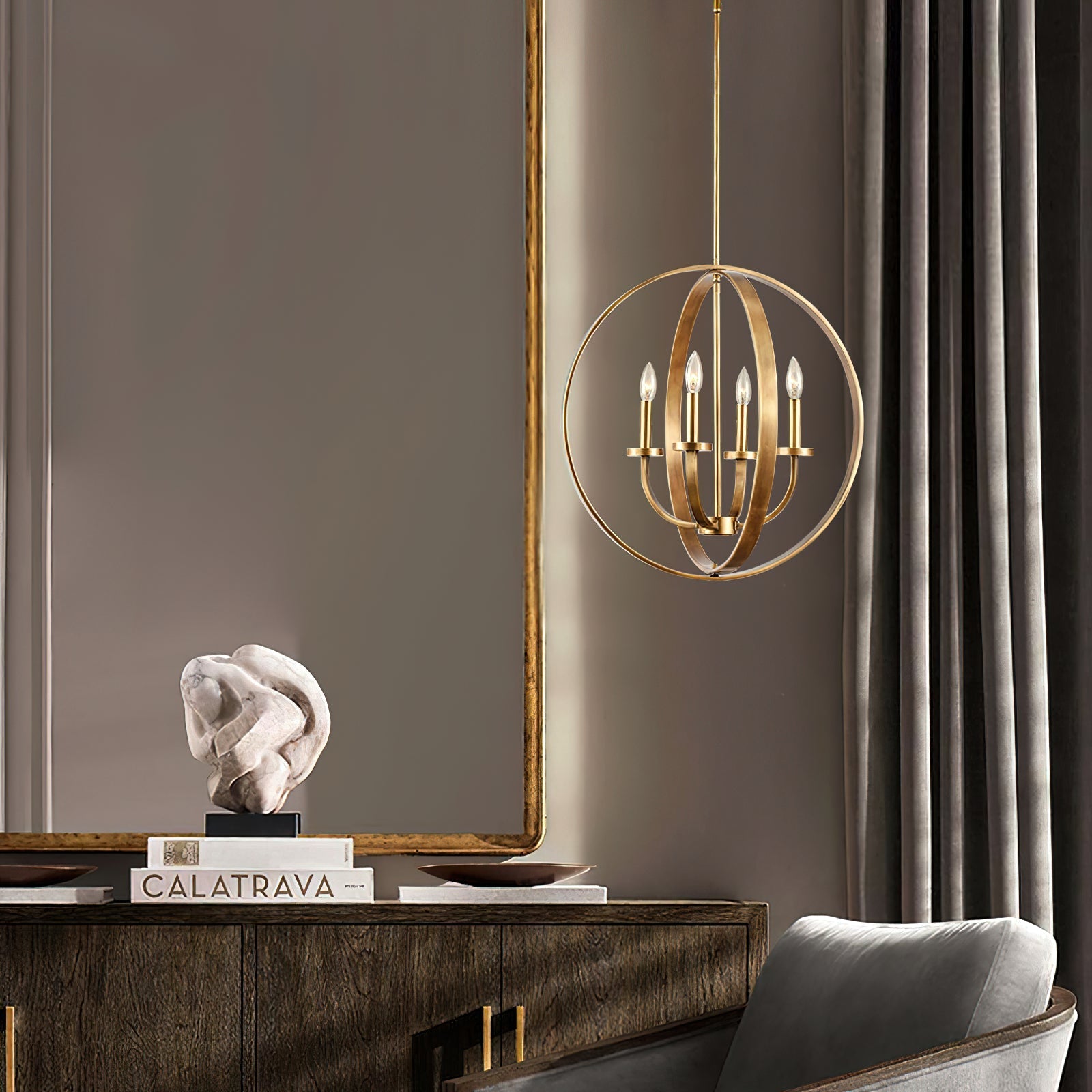 Lustra Chandelier Gold Lantern Frame - Letslighting