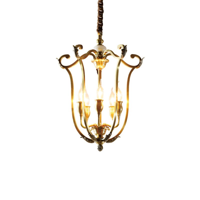 Lustra Chandelier Gold Lantern Frame - Letslighting