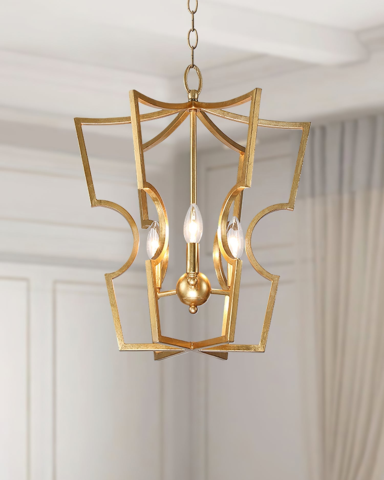 Lustra Chandelier Gold Lantern Frame - Letslighting