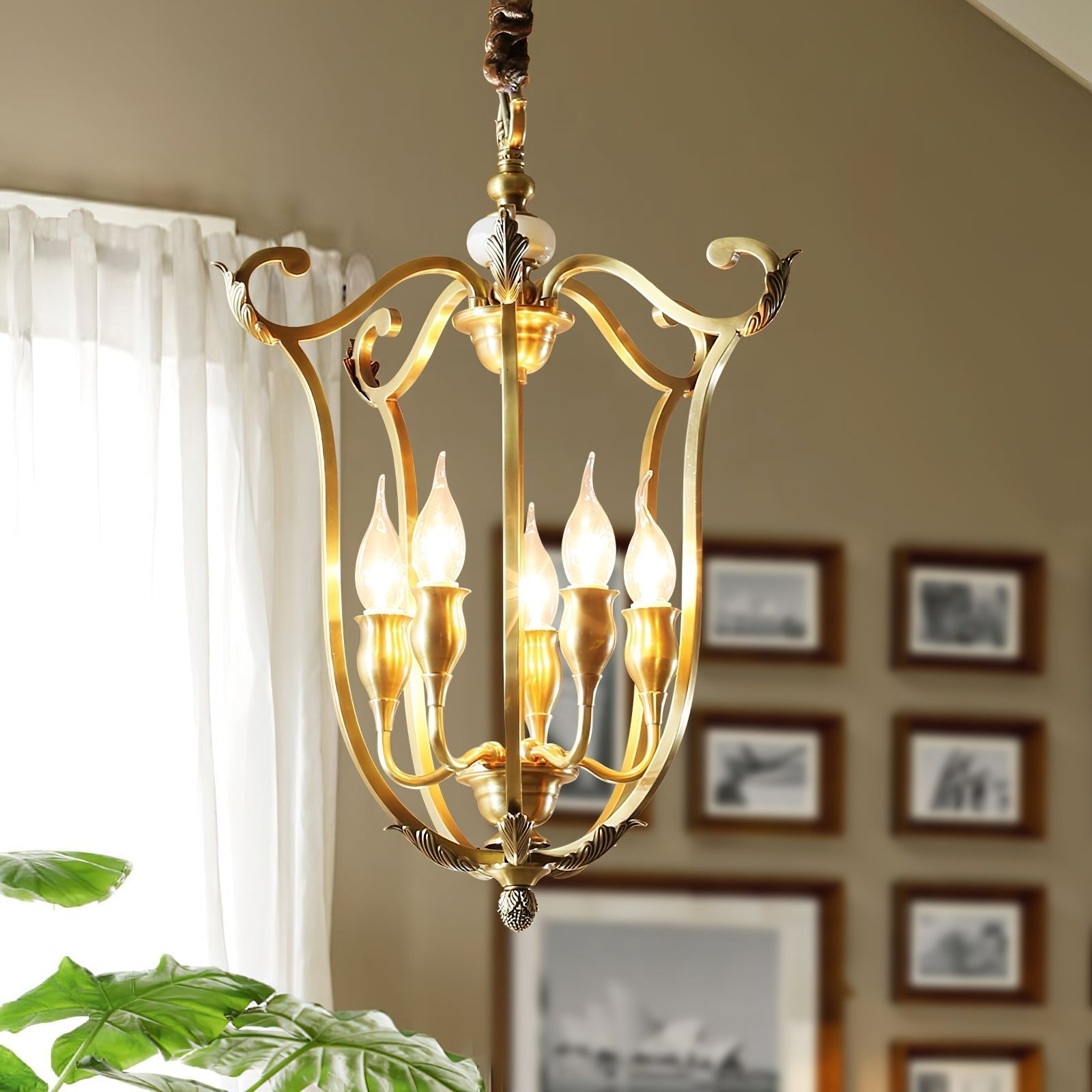 Lustra Chandelier Gold Lantern Frame - Letslighting