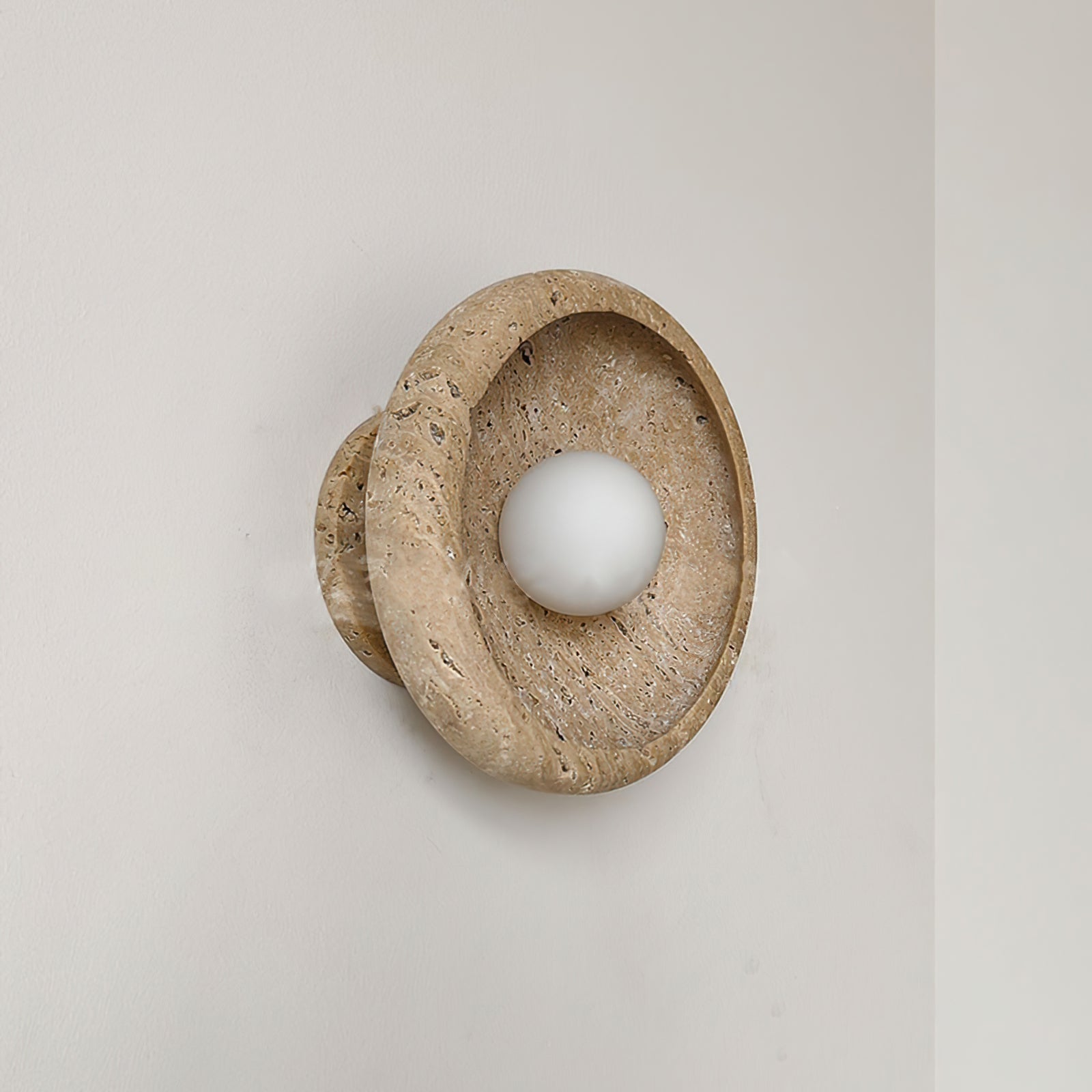 Neptune Travertine Wall Light Ring-shaped - Letslighting
