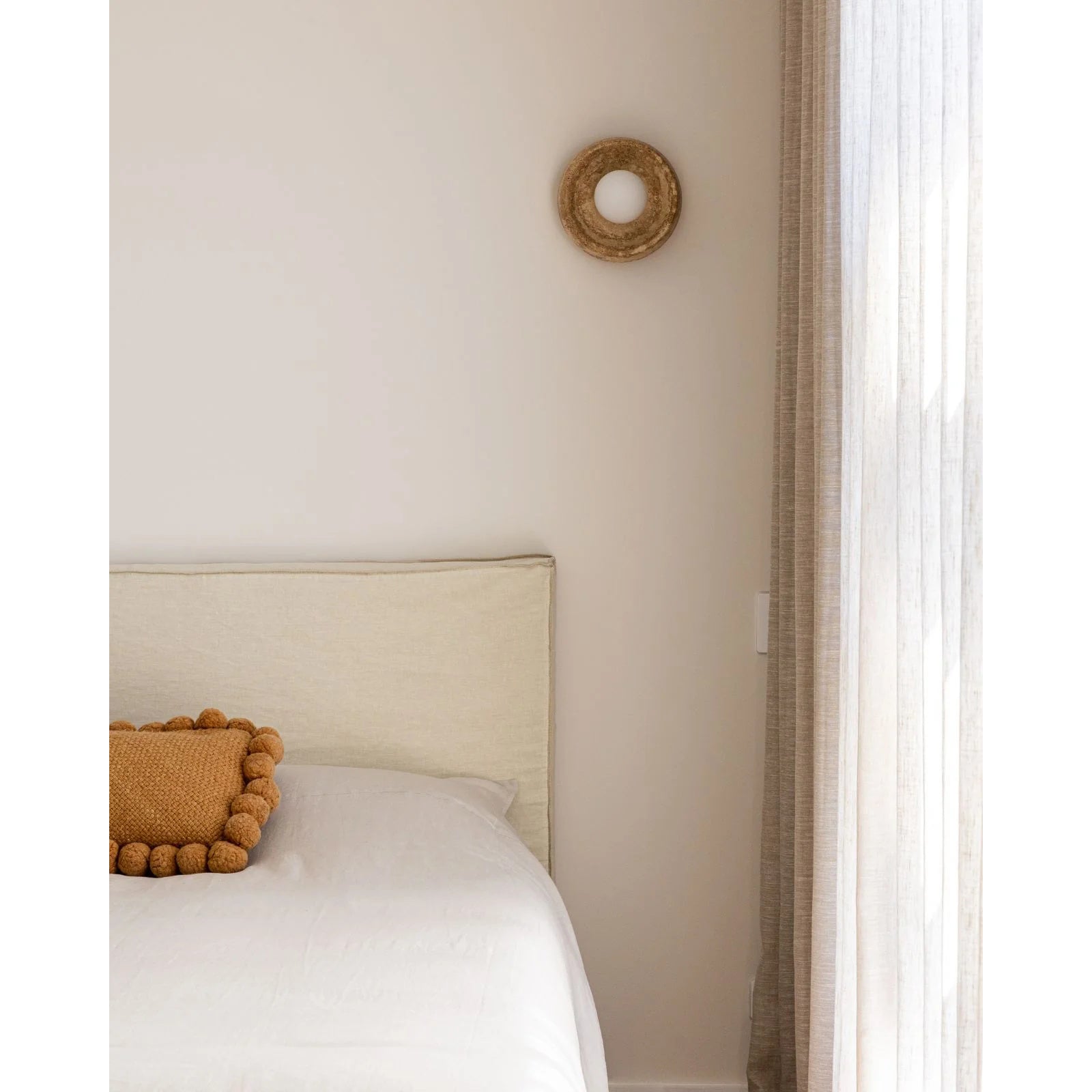 Umirus Modern Minimalist Beige Glass Travertine Wall Lamp - Letslighting