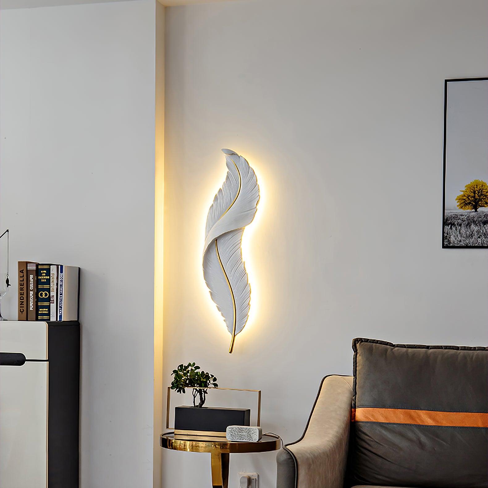 Cumare Individual Creativity Feather Resin Wall Lamp - Letslighting